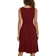 thumbnail image 6 of WMTBSRSW Women's Summer Dress for Women 2025 V Neck Pleated Midi Dress with Pokcets Solid Color Loose Casual Sleeveless A Line Swing Tank Dress, 6 of 6