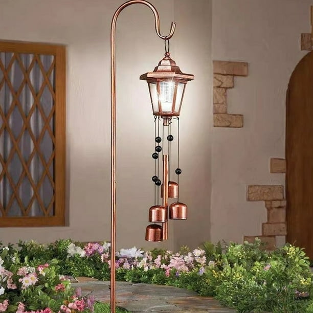 Iron Wind Bells Light Solar Chandelier Solar Bells Decorative Light Solar Wind Chime Light Patio Lawns Decorative Lights