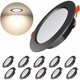 thumbnail image 1 of 10 focos LED superplanos negros, 500 lm, 7 W, LED redondo empotrable en techo = 50 W incandescente, cálido 3000 K, CA 220-240 V, IP44, foco LED interior para baño, cocina, sala de estar, pasillo, 1 of 5