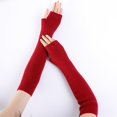 thumbnail image 3 of Manches d'Hiver Élastiques Unisexes Protection Pouce Trou Bras Chauffe Bras Couvre, 3 of 10