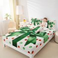 thumbnail image 4 of Feelyou Green Ribbon Bow Queen Sheet Sets, Colorful Cartoon Dots Flat Sheet, Merry Christmas Queen Fitted Sheet, Ultra Soft Home Decor,4-Piece, 4 of 7