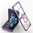 thumbnail image 6 of Ring Stand Compatible with Samsung Galaxy Z Flip 3 Clear Case Plating frame Shockproof Case for Galaxy Z Flip 3,Black, 6 of 6