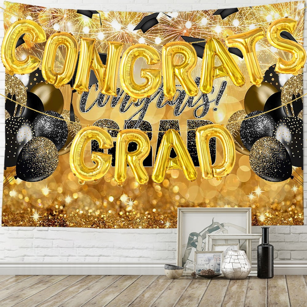 Graduation Backdrop with GRAD Balloons 2023 Graduation Party Backgroud ...