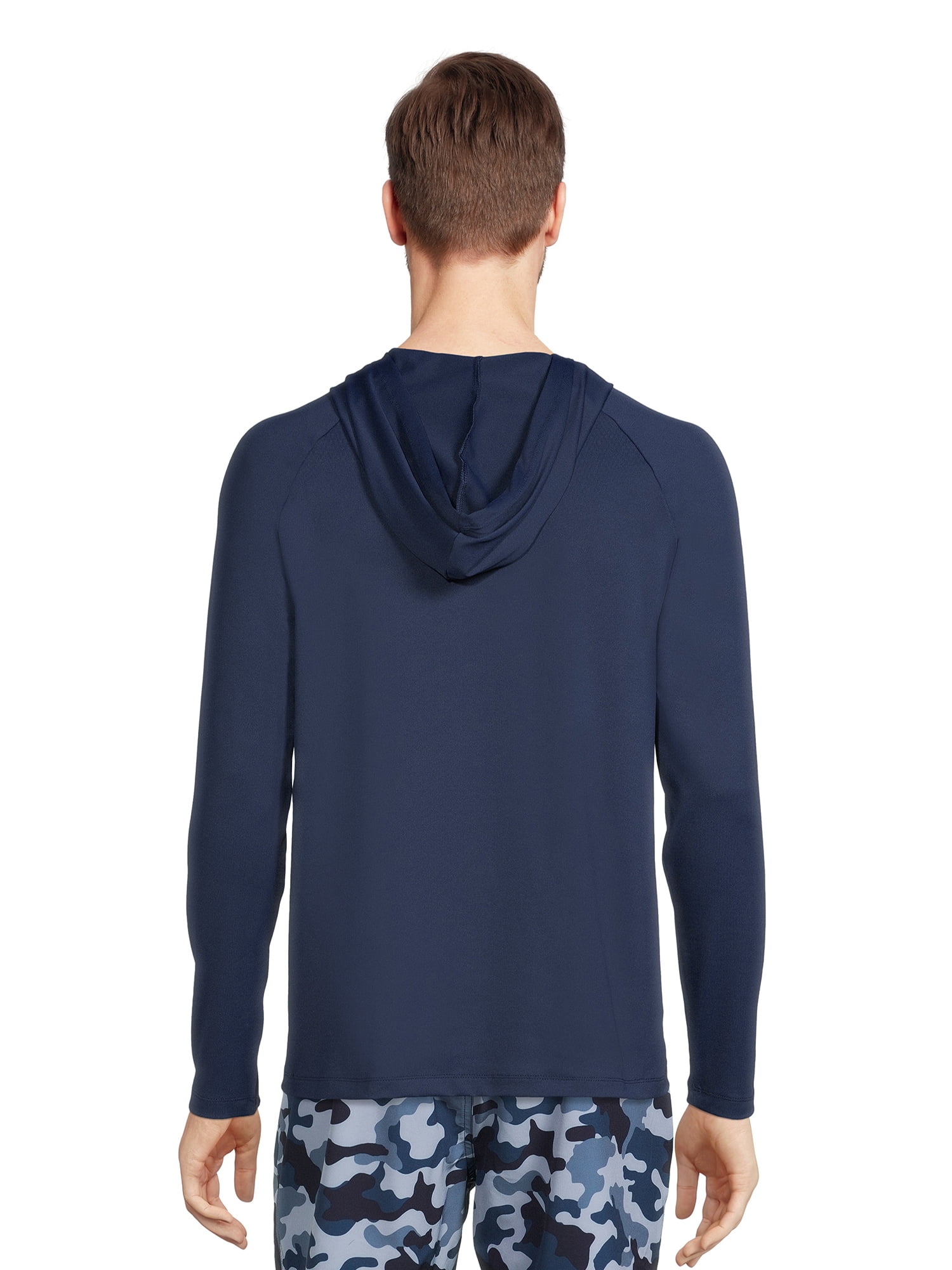 George Men's and Big Men's Long Sleeve Hoodie Rash Guard, up to Size 5XL