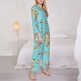 thumbnail image 4 of Bingfone Womens Pajama Sets World Travel Line Icons Map Print,Long Sleeve Loungewear Pajamas Set-X-Large, 4 of 9