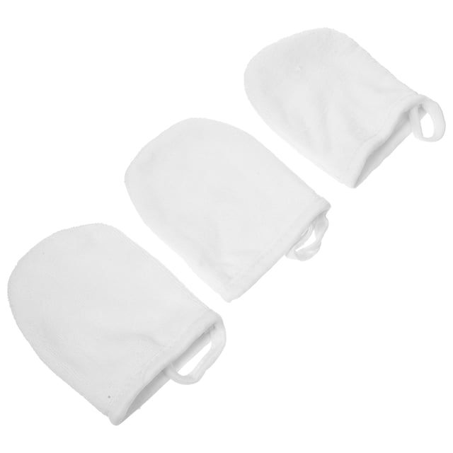 SHISUYAN 3 Pcs Chiffon de Lavage Réutilisable pour Démaquillage, Gant de Bain pour Dames Blanc