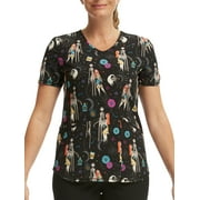 Scrubstar Women's Disney The Nightmare Before Christmas Worm's Wort V-Neck Print Scrub Top WM32T745LA