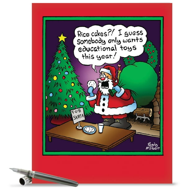 J1587XSG Jumbo Humorous Merry Christmas Card 'Rice Cakes' with