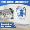 thumbnail image 3 of Magnetic Dryer Vent Coupling Kit-DV180 Airtight Seal Dryer Vent Connector Kit, Quick Connect/Disconnect with 4" x 3.3ft Duct & 2 Clamps, Easy to Clean & Install Connector for Dryer Venting, 3 of 8