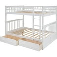 thumbnail image 6 of Bunk Bed with Storage Drawers, Wood Storage Bunk Bed Frame, Solid Wood bunks beds with Ladders and Two Storage Drawers, 6 of 7