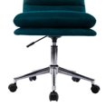 thumbnail image 6 of 360 Swivel Degree Home Office Chair, Modern Velvet Upholstered Armless Desk Chair with 5-stars Metal Base, Adjustable Lift Height and Padded Back & Seat, Leisure Accent Chair for Living Room, Teal, 6 of 7