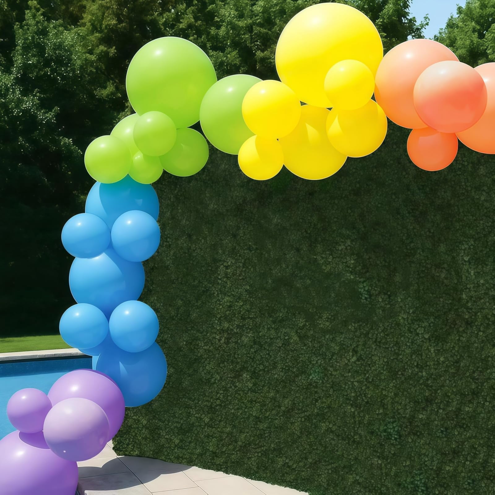 Reusable Balloon Garland,PVC Inflatable Balloon Arch Kit with Elastic Bands,7-Connected Balloons,Thickened & Durable One-Piece Design,Quick Setup for Birthdays,Weddings & Events