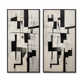 thumbnail image 2 of Designart "Abstract Geometrics Garden Of Urban Groove IX" Modern Geometric Framed Wall Art Set Of 2 - Modern Black Framed Canvas Set For Living Room Decor, 2 of 6