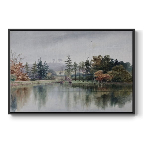 Vintage Landscape-XXI By Wexford Home Framed in Black Wood Gallery Wrapped Canvas 17 in. x 25 in.