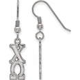thumbnail image 1 of Sterling Silver Rh-Plated Logoart Chi Omega Dangle Medium Earrings (38 X 8) Made In United States ss004cho, 1 of 5