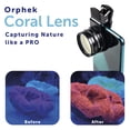 thumbnail image 2 of Orphek Coral Lens – Kit for All Smartphones – 4 Lens Included: Macro, CPL 37mm Polarized, 15,000k Orange, 20,000k Yellow – Universal Phone Clip – Lens Made of Glass – for Better Photography, 2 of 5