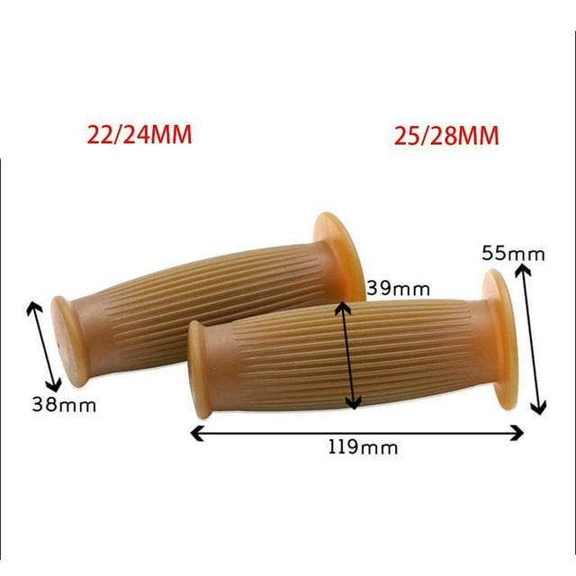 tredstone Pair Universal Motorcycle HandleBar Hand Grip Retro Handlebar Grey 25 28MM