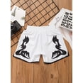 thumbnail image 5 of inlzdz Kids Boys Boxing Trunks Muay Thai Fighting Shorts Gym Fitness Bottoms MMA Martial Arts Grappling Type H 9-10, 5 of 7