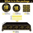 thumbnail image 2 of PIXHOTUL 18th Birthday Decorations for Boys Girls Serve 40 - 162Pcs Plates Napkins Tablecloth Forks Set for Black and Gold Party Decorations 18th Party, 2 of 7
