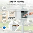 thumbnail image 5 of Elleree Cast Aluminum Mailboxes for Homes with Post & Lockable Security Baffle Door,White Retro Mail Box Postal Box Outside, 5 of 11