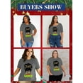 thumbnail image 3 of Anbech Merry Christmas Plus Size Shirts for Women Oversized T-Shirt Graphic Chrsitmas Tees Short Sleeve, 3 of 10