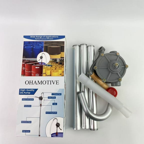 OHAMOTIVE 5-55 Gallon Hand Operated Aluminum Drum Pump for Barrels - Durable Barrel Pump Ideal for Oil and Chemicals