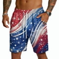 thumbnail image 4 of Havenx Men's American 250th Anniversary Shorts Drawstring American Flag Design Shorts with Pockets Elastic Waist Swim Trunks Patriotic We the People 1776 Workout Clothing,Royal Blue L, 4 of 5