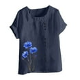 thumbnail image 4 of Perfectbot Women Blouses Linen Loose Plus Size Crew Neck Short Sleeve Summer Shirts ,S-5XL, 4 of 4