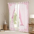 thumbnail image 3 of Castle Fairy Monogrammed Letter Curtains Pack of 2 (42x84 Each),Chic Flower Curtains Blackout,Kawaii Bow Bedroom Curtains,Microfiber Girls Bedroom Decor, 3 of 6