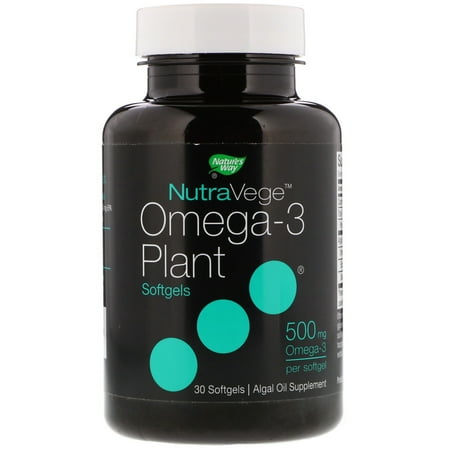 Plant Based Omega 3 - Ascenta NutraVege Omega-3 Plant 500 mg 30 Softgels