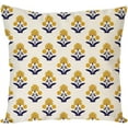 thumbnail image 6 of Block Print Throw Pillow Covers 18x18 Inch Set of 2 Yellow and Blue Vintage Boho Floral Outdoor Summer Decorations Decorative Throw Pillows Cases Covers for Home Living Room Couch Decor, 6 of 6