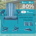 thumbnail image 4 of Ciokea Wood Adirondack Chair Folding Outdoor Patio Chairs Fire Pit with Cup Holder Pool Porch Garden Navy, 4 of 9