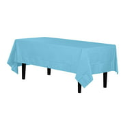 Disposable Sky Blue Plastic Tablecloth Cover Heavy Duty Plastic Rectangle Tablecloth - 54” X 108” , 1ct
