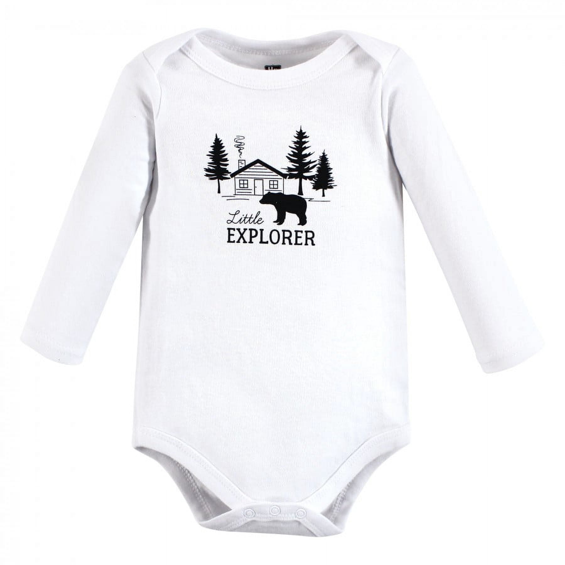 Hudson Baby Cotton Long-Sleeve Bodysuits, 3- Pack, Newborn- 24 Months