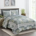 thumbnail image 6 of Nyah Microfiber Twin XL Quilt Sets- 2 Piece Oversized Reversible Printed Coverlets, 6 of 8