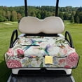 thumbnail image 2 of COEQINE Bag-Style Foldable Golf Cart Seat Cover, Compact Carry Design with Handle, Universal 51.2"x30.3" for Most 2-Seaters, Quilted Polyester, 4 Front Pockets, Hummingbird Butterfly Flower, 2 of 8