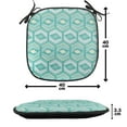 thumbnail image 4 of Abstract Chair Seating Cushion Set of 12, Geometric Pattern with Rhombs and Hexagons, Seat Pads for Office with Anti-slip Backing, 16"x16", Seafoam Cream, by Ambesonne, 4 of 7