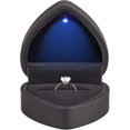 thumbnail image 1 of Caja de regalo para anillo en forma de corazón con luz LED, Estuche de joyería para aretes de terciopelo con luz, Caja de exhibición de joyas, 1 of 5