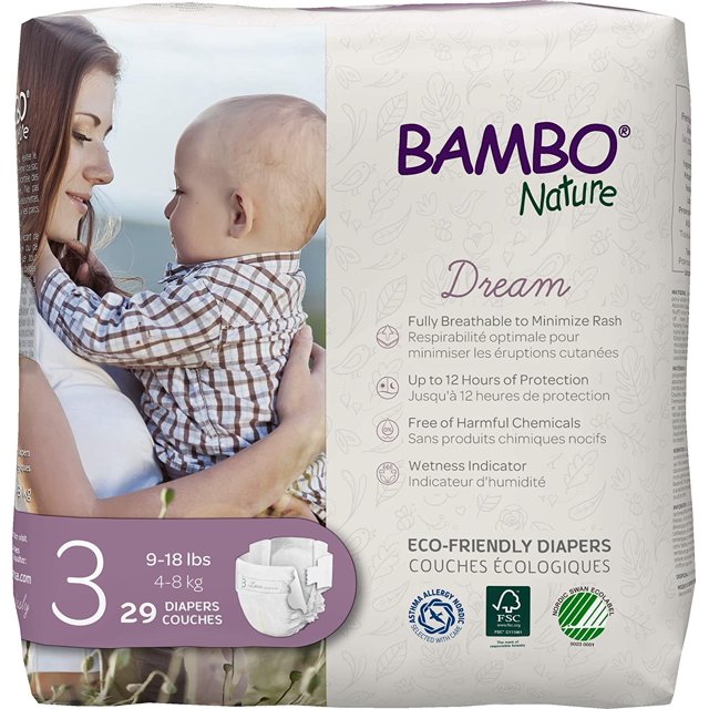 Pañales ecológicos Bambo Nature talla 3, 29 unidades