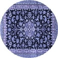 thumbnail image 1 of Ahgly Company Machine Washable Indoor Round Medallion Blue Traditional Area Rugs, 5' Round, 1 of 4