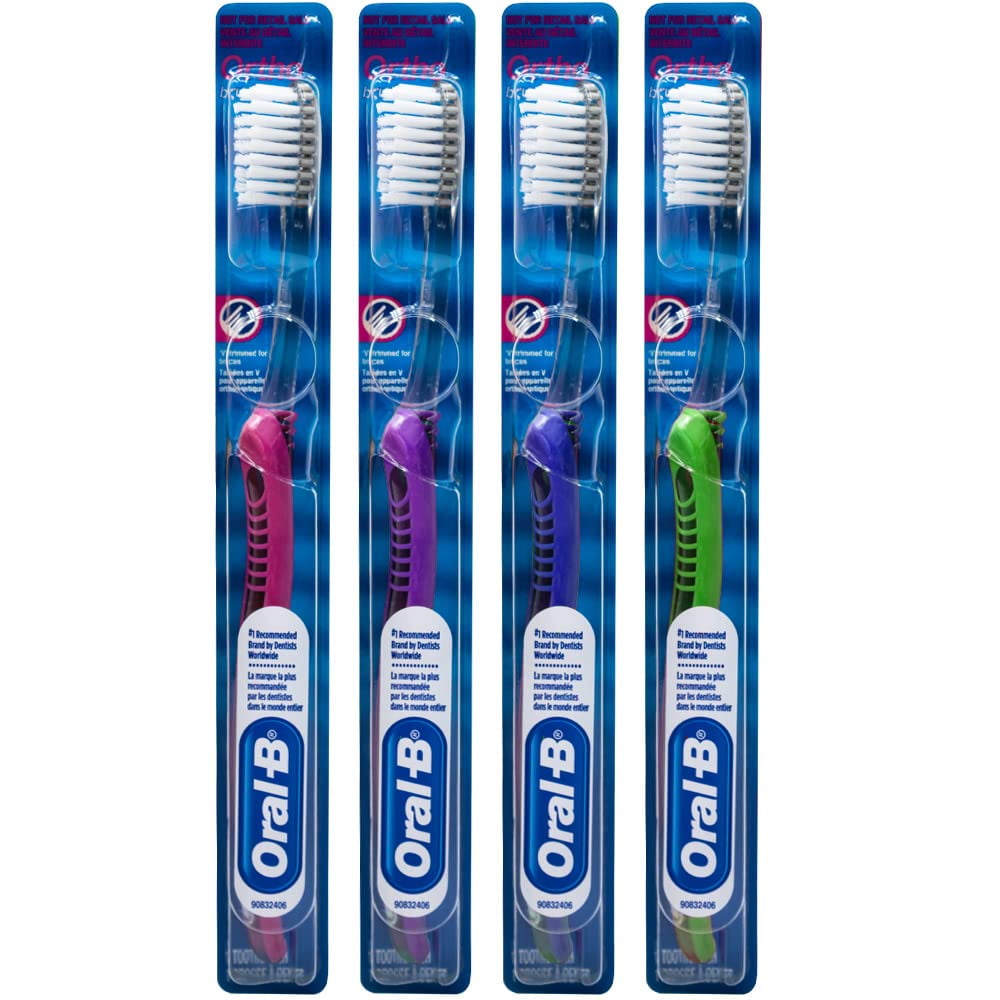 OralB Indicator Ortho Toothbrush, Trimmed for Braces, 35 Soft (Colors