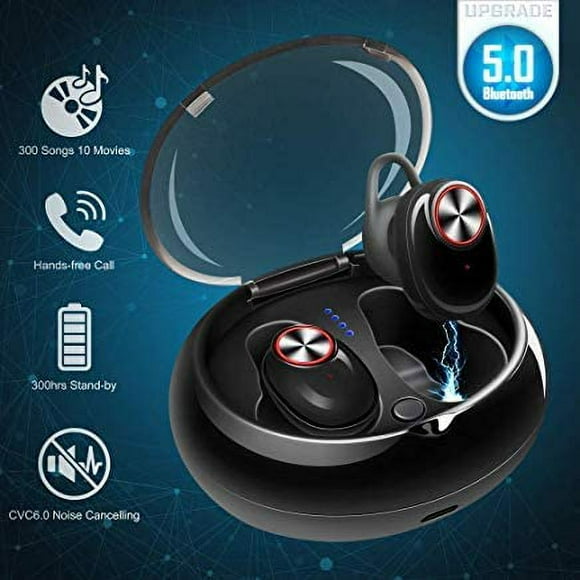 Mini Wireless Bluetooth Earbuds Invisible Noise Cancelling Headphone in-Ear Business Earphone Stereo Sports Car Headset with Mic Smallest Earpiece Magnetic Charger Case
