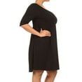 thumbnail image 2 of Women's Plus Size Babydoll Tunic Top Dress 3/4 Sleeves Scoop Neck, 2 of 5