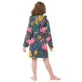 thumbnail image 7 of FORMRS Niños Bathrobe Unisex Hooded Robe Soft Plush Pajamas Sleepwear, Size 2-3T, Yellow Floral Flamingo, 7 of 7