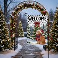Christmas Flag,A welcome card with a cat sitting in front of a ...