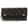 thumbnail image 1 of Pre-Owned Louis Vuitton Portefeuille Long Monogram Macassar M60168 Wallet (Good), 1 of 6