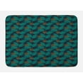 thumbnail image 1 of Tropical Bath Mat, Exotic Illustration with Hawaii Nature Palm Trees and Dots, Plush Bathroom Decor Mat with Non Slip Backing, 29.5" X 17.5", Dark Blue Green, by Ambesonne, 1 of 2