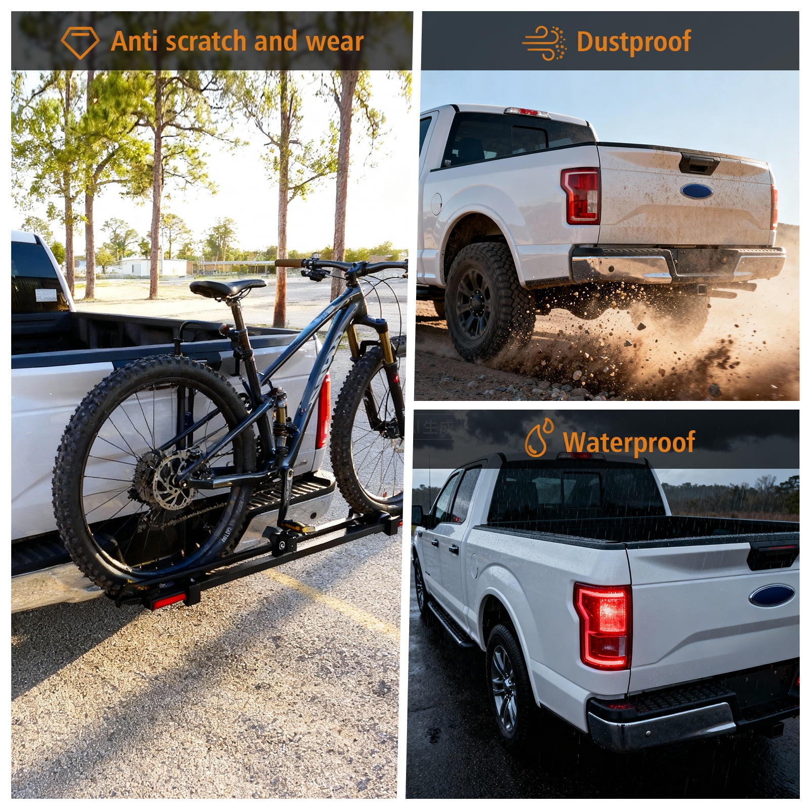 Tailgate Cover & Protector Fit for Ford F150 2015-2020 — All Weather Heavy Duty Tailgate Spoiler Cap, Molding Trim, Replacement for FL3Z-9941018-AA,