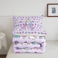thumbnail image 5 of Manfei Kawaii Rainbow Alphabet A Twin Comforter Sets,Dreamy Unicorn Bedding Set,Purple,Polkadot Reversible,2-Piece,1 Comforter and 1 Pillowcase, 5 of 7