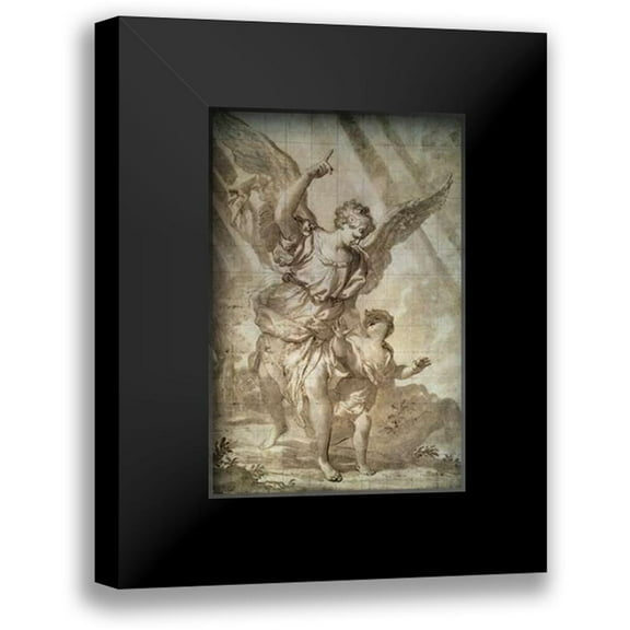 Piola, Domenico 11x14 Black Modern Framed Museum Art Print Titled - Guardian Angel